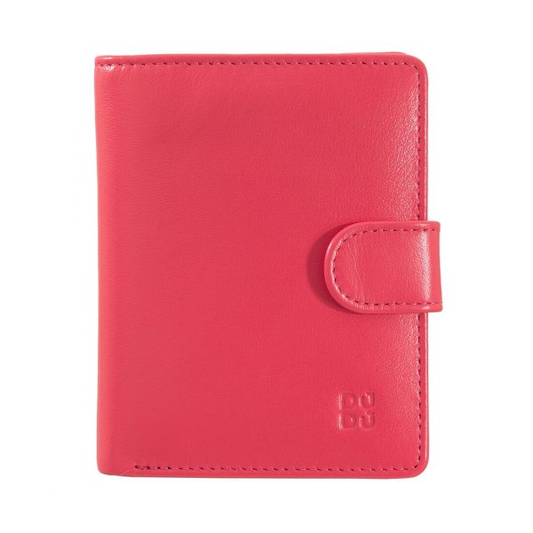 DUDU Portmonetki dla kobiet. Oryginalny skórzany mały kompaktowy portfel. Damskie z ochroną RFID, zapięciem na zatrzask i kieszenią na suwak