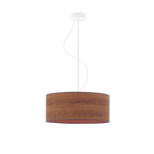 Lampa wisząca do salonu, Hajfa. Eco fi - 40 cm, kasztanowy klosz