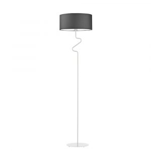 Lampa stojąca do salonu, Moroni, 40x166 cm, grafitowy klosz