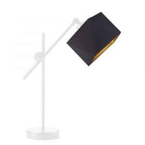 Lampka stojąca, biurowa, Belo gold, 20x50 cm, czarny klosz ze złotym wnętrzem