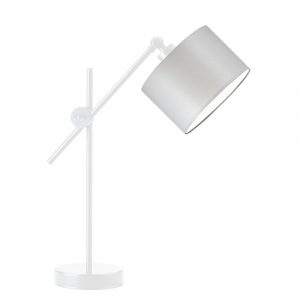 Nowoczesna lampa stołowa, regulowana, Mali, 20x50 cm, jasnoszary klosz