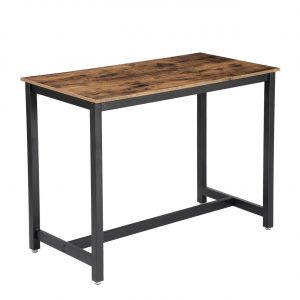 Stół do kuchni, jadalni, 120x60x90 cm, ciemny brąz, czarny, mat