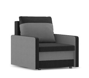 Fotel do salonu, pokoju, Milton, 69x85x70cm, czarny, szary