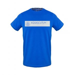 Koszulka. T-shirt marki. Aquascutum model. TSIA117 kolor. Niebieski. Odzież męska. Sezon: Wiosna/Lato