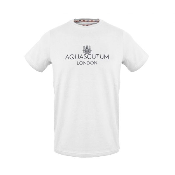 Koszulka. T-shirt marki. Aquascutum model. TSIA126 kolor. Biały. Odzież Męskie. Sezon: Wiosna/Lato