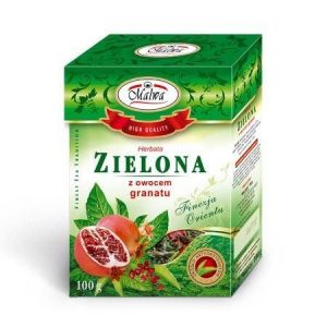 Herbata zielona z owocem granatu 100g. MALWA