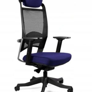 Wysoki fotel ergonomiczny, biurowy, Fulkrum, navyblue