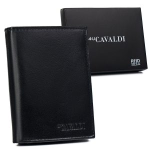 Skórzany portfel na karty i ochroną RFID Protect - Cavaldi