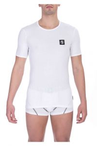 Koszulka. T-shirt marki. Bikkembergs model. BKK1UTS07SI kolor. Biały. Bielizna męski. Sezon: Cały rok