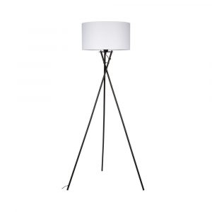 Lampa podłogowa, trójnóg, Hugo, 62x62x154 cm, biały, czarny