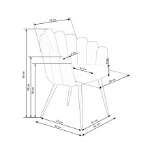 Fotel/krzesło welurowe. K410 muszelka zielone/czarne nóżki