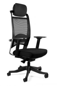 Wysoki fotel ergonomiczny, biurowy, Fulkrum, czarny