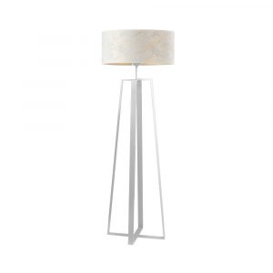 Lampa podłogowa glamour, Moss marmur, 60x158 cm, biały klosz