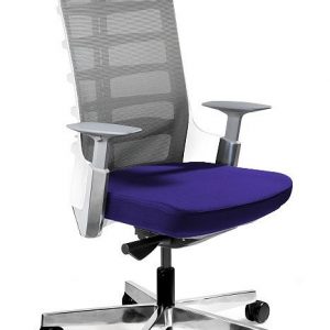 Fotel biurowy, krzesło obrotowe, Spinelly. M, biały, navyblue