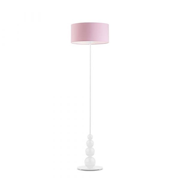 Lampa pokojowa, stojąca, Roma, 40x166 cm, różowy klosz