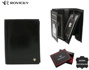 Duży, skórzany portfel męski - Rovicky