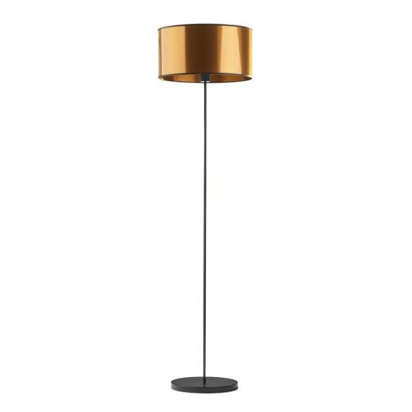 Lampa stojąca glamour, Werona mirror, 40x156 cm, miedziany klosz