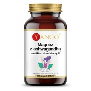 Yango − Magnez z ashwagandhą z dodatkiem szafranu i witaminy. B6 − 90 kaps.