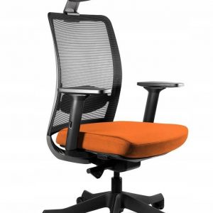 Fotel biurowy, ergonomiczny, Anggun, mandarin, czarny