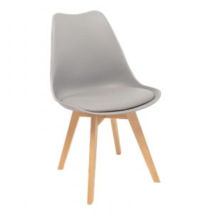 Krzesło na drewnianych nogach, 48x50x82 cm, szary