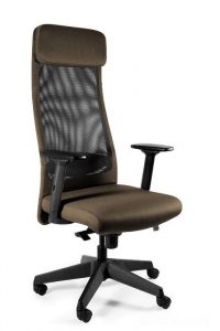 Fotel biurowy, ergonomiczny, Ares. Mesh, czarny, taupe