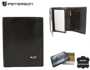 Skórzany portfel męski bez zapięcia - Peterson