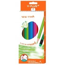 Y-Plus. Kredki bezdrzewne ścieralne z gumką 12 kolorów