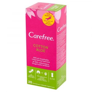 Johnson & Johnson − Carefree. Cotton. Aloe, wkładki higieniczne − 20 sztuk
