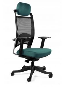 Wysoki fotel ergonomiczny, biurowy, Fulkrum, tealblue
