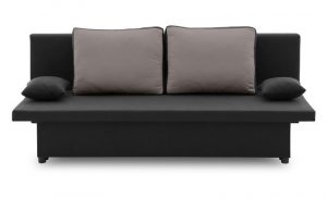 Kanapa rozkładana, poduszki, Sony 2, 193x78x67 cm, czarny, szary