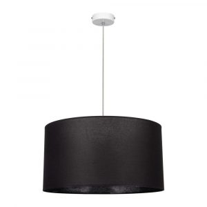 Klasyczna lampa wisząca, walec, Ennie, 50x130 cm, biały, czarny