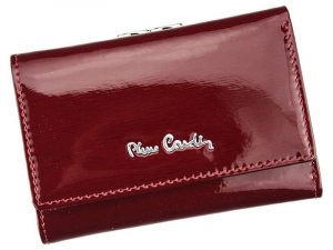 Lakierowany portfel ze skóry naturalnej z portmonetką na bigiel - Pierre. Cardin