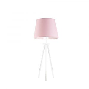 Lampa stołowa z abażurem, Bergen, 20x40 cm, różowy klosz