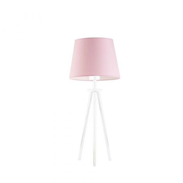 Lampa stołowa z abażurem, Bergen, 20x40 cm, różowy klosz