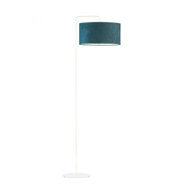 Lampa podłogowa glamour, Bolivia velur, 45x156 cm, klosz butelkowa zieleń