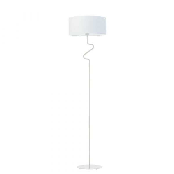 Lampa stojąca do salonu, Moroni, 40x166 cm, biały klosz
