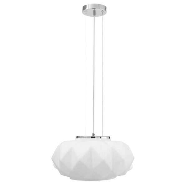 Lampa wisząca do salonu, Terra, 38x25x110 cm, chrom, biały