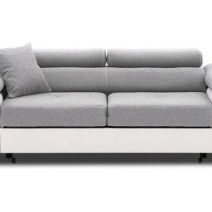 Sofa 2-osobowa do salonu, Rigatto, 207x100x86 cm, biel, szary