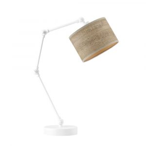 Lampka biurkowa, nocna, stołowa, Asmara eco, 20x50 cm, orzechowy klosz