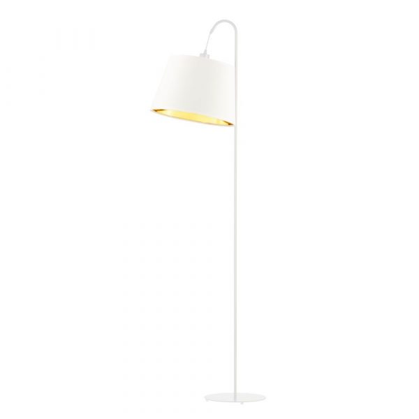 Lampa stojąca, Tallin gold, 52x171 cm, biały klosz ze złotym wnętrzem