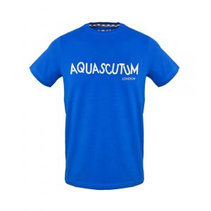 Koszulka. T-shirt marki. Aquascutum model. TSIA106 kolor. Niebieski. Odzież męska. Sezon: Wiosna/Lato