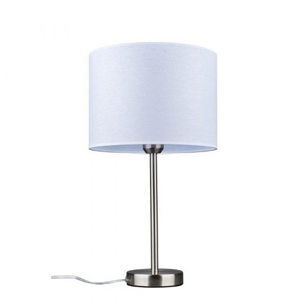 Lampa stołowa, biurowa, nocna, Tamara, 25x49 cm, satyna, biały
