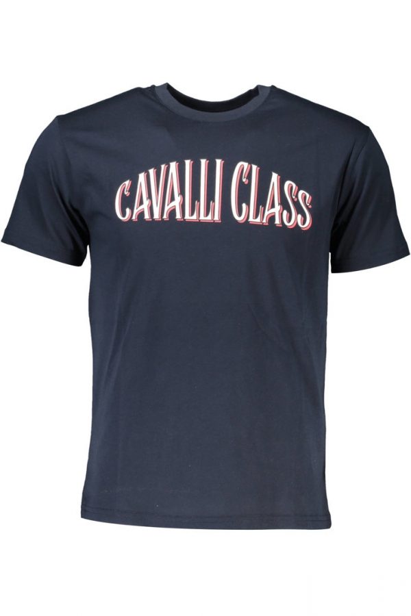 T-SHIRT CAVALLI CLASS Z KRÓTKIM RĘKAWEM MĘSKI NIEBIESKI