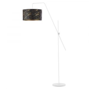 Lampa podłogowa glamour, Bilbao marmur, 90x176 cm, czarny klosz
