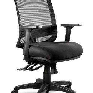 Fotel ergonomiczny, do biura, mikrosiatka, Saga. Plus. M, czarny