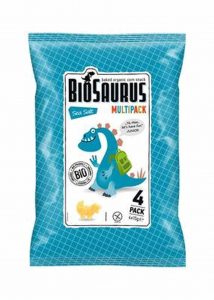 Bio. Saurus − Chrupki kukurydziane. Dinozaury z solą morską bezgl. BIO − 4 x 15 g[=]