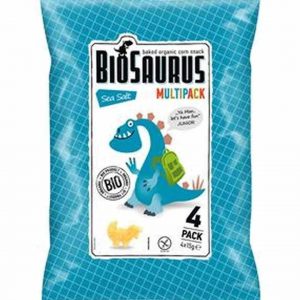 Bio. Saurus − Chrupki kukurydziane. Dinozaury z solą morską bezgl. BIO − 4 x 15 g[=]