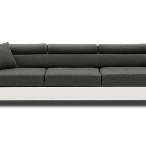 Duża kanapa, Rigatto, 280x100x86 cm, ciemny szary, biały