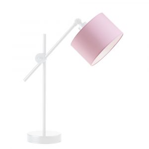 Nowoczesna lampa stołowa, regulowana, Mali, 20x50 cm, różowy klosz
