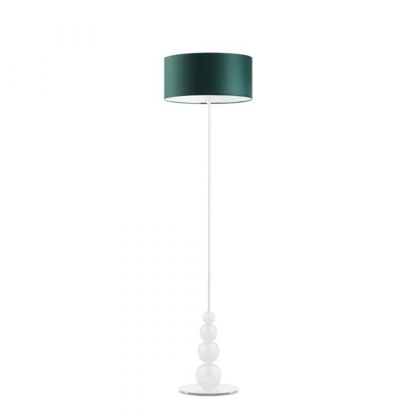 Lampa pokojowa, stojąca, Roma, 40x166 cm, klosz butelkowa zieleń